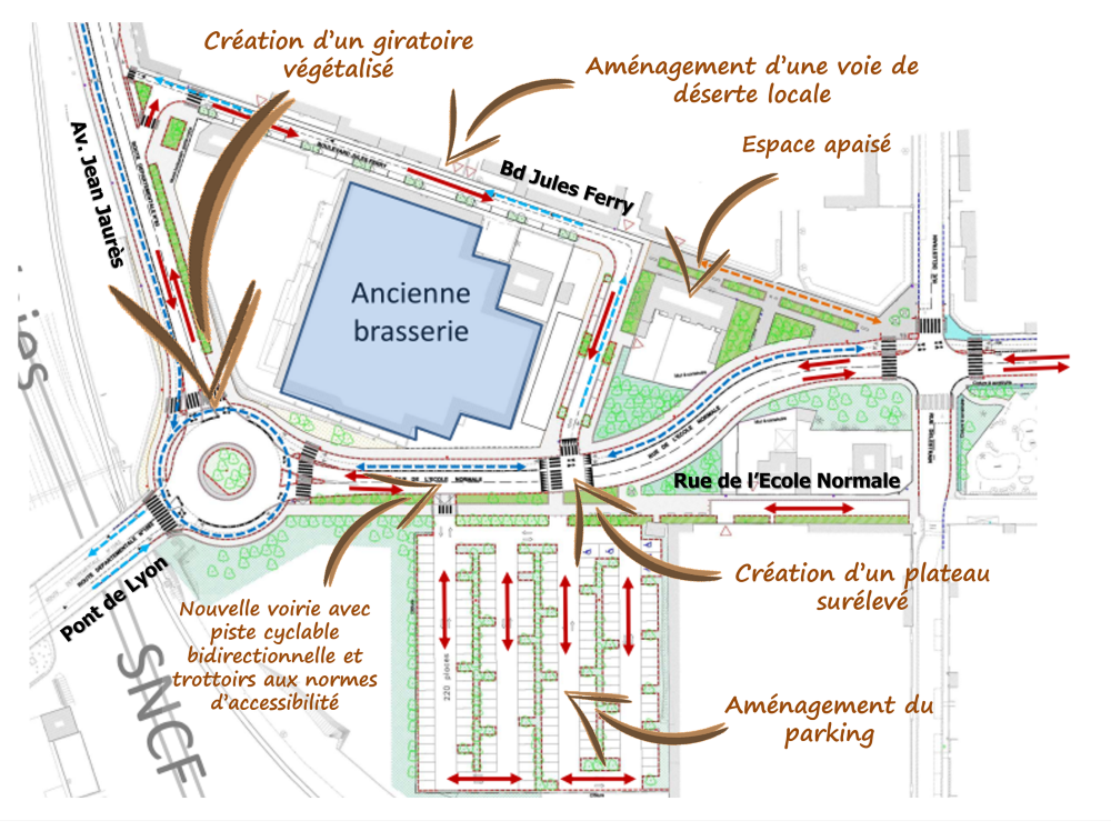 Aménagement Pont de Lyon © Mairie de Bourg-en-Bresse