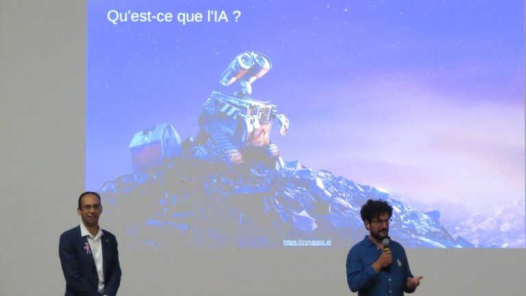 Fayçal Rezgui et Colin Bernet, de Cynapps, pour une conférence sur l'intelligence artificielle.