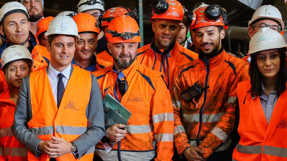 Gabriel Attal en immersion sur le chantier du Lyon Turin