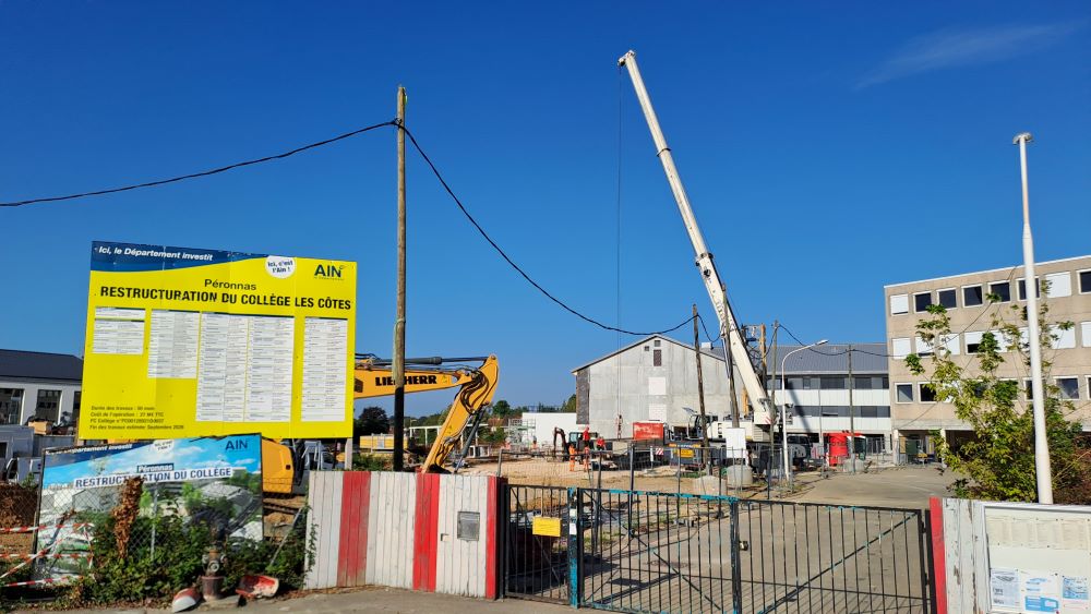 Travaux de restructuration au collège des Côtes