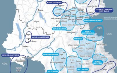 La carte des stations de ski (ski alpin et ski nordique) et des domaines skiables de Savoie et de Haute-Savoie 2025-2026