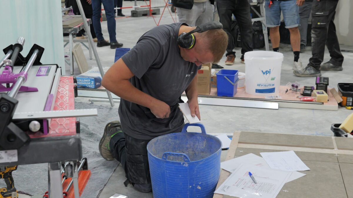 Les Worldskills en carrelage au CFA BTP Ain. © BTP CFA Aura
